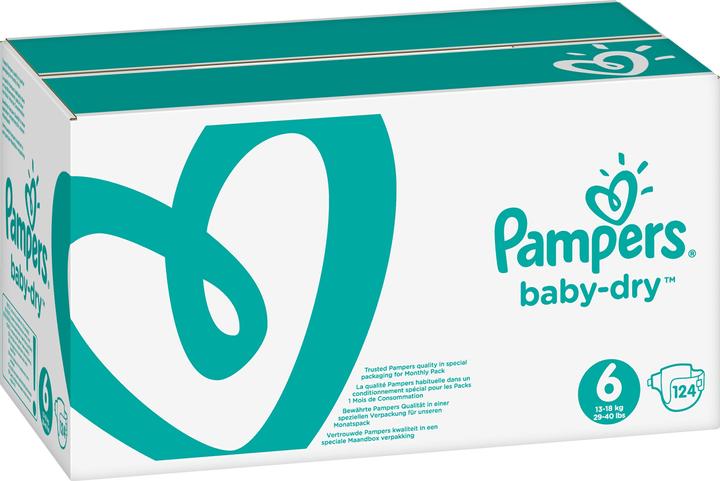 Produktbild Pampers Baby-Dry (Gr. 6, Monatsbox, 124 Stück)