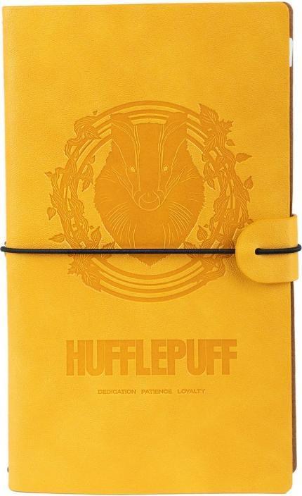 Produktbild - Hufflepuff Leder-Reisenotizbuch 12x19,6 cm (Gelb) (Gepunktet)