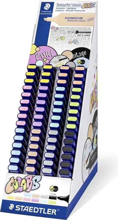 Produktbild Staedtler Textsurfer classic 364 C Textmarker Thekendisplay mit 60 Stück, sortiert, Pastell & Vintage (60 x)