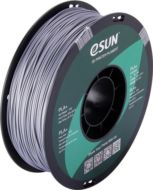 Produktbild eSUN PLA+ 1,75mm Silver 1kg 3D Filament (PLA, 1.75 mm, 1000 g, Silber)