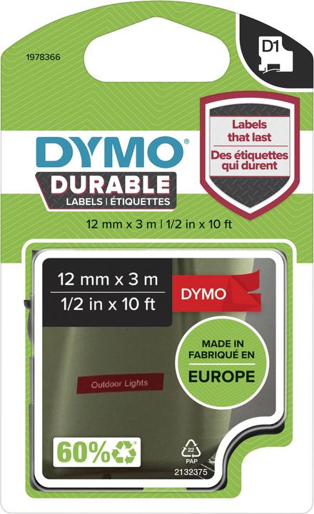 Produktbild Dymo D1 Hochleistungsbänder (1.20 cm, Rot)