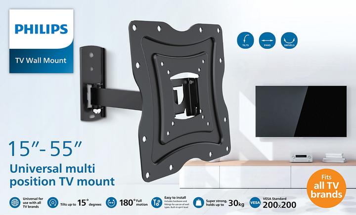 Image du produit MCL Support Mural Articulé Pour écrans Plats De 15 à 55 Pouces (Mur, 55", 25 kg)