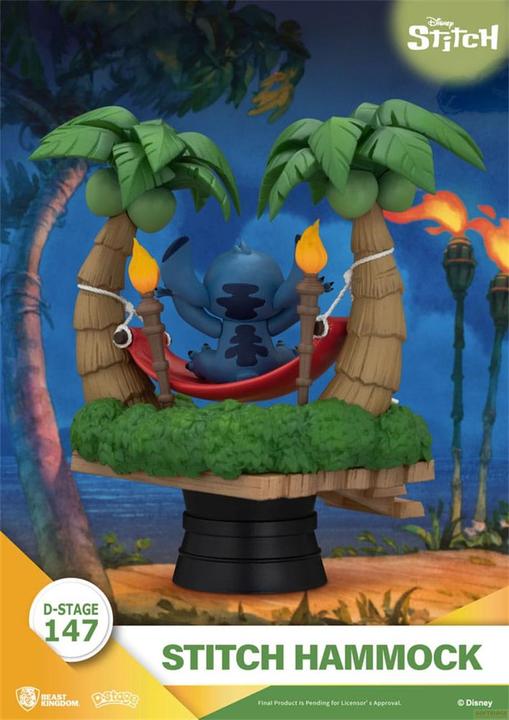 Productafbeelding Beast Kingdom Lilo & Stitch D-Stage PVC Diorama Stitch Hangmat 13 cm