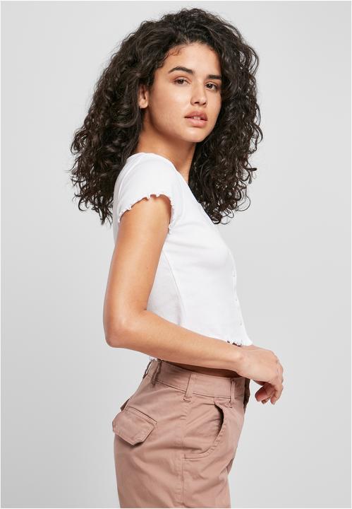 Image du produit Urban Classics Ladies Cropped Button Up Rib Tee (5XL)