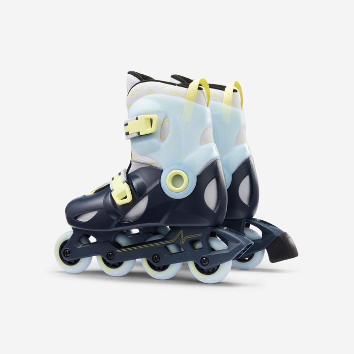Actual product image Oxelo Play 5 Kids' Inline Skates - Blue/Lemon yellow (32, 34)