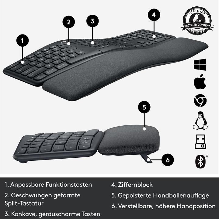 Produktbild Logitech Ergo K860 (CH, Kabellos)
