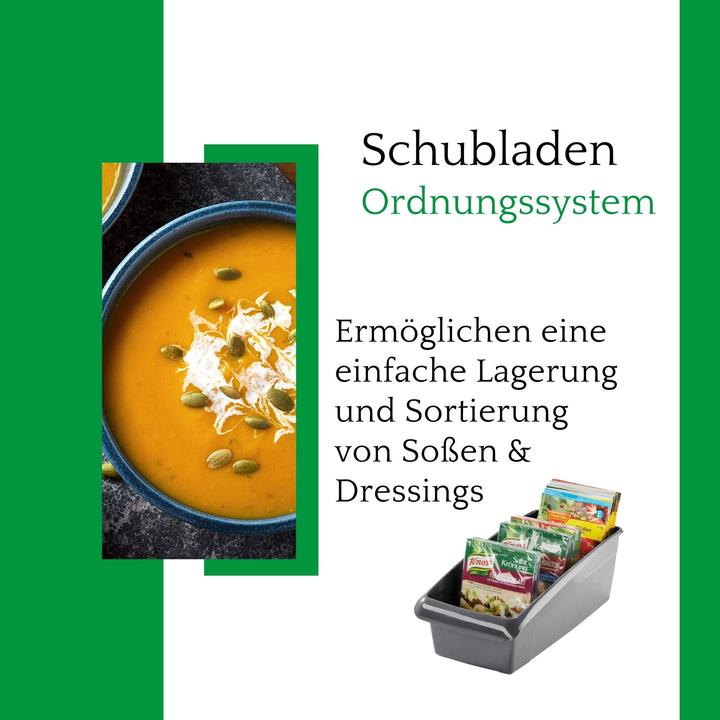 Produktbild Novaliv Suppentütenbox gross Schubladen Organizer Küche - 25 x 16 cm ANTHRAZIT GRAU