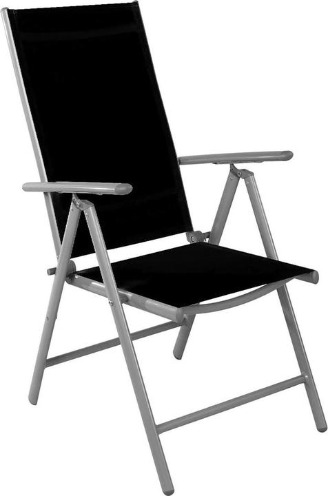Actual product image Mojawo 8 pieces garden folding chair aluminium - textiles silver grey/black