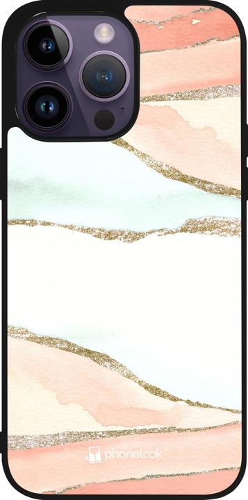 Actual product image PhoneLook Coque Silicone rigide noir Shimmering Orange (Apple iPhone 15 Pro Max)