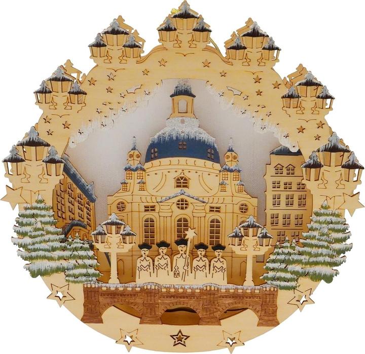Image du produit HTI-Living Tableau de fenêtre illuminé Dresde Frauenkirche