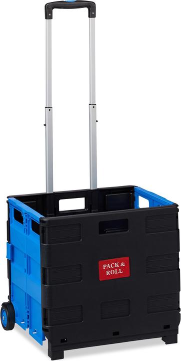 Actual product image Relaxdays Folding Shopping Trolley, Telescopic Handle