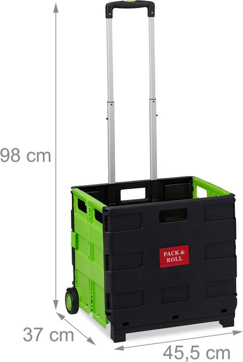 Immagine prodotto Relaxdays Carrello Portaspesa Pieghevole,Manico Telescopico