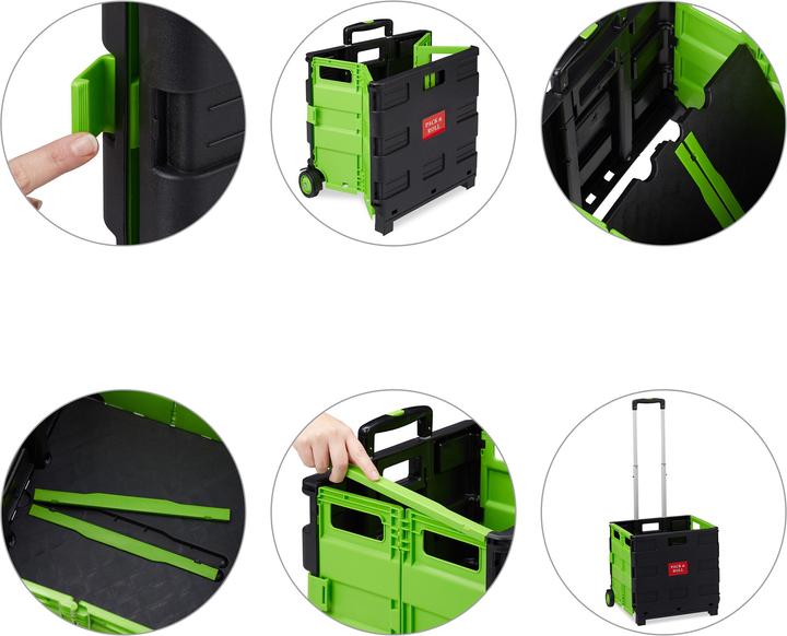 Immagine prodotto Relaxdays Carrello Portaspesa Pieghevole,Manico Telescopico