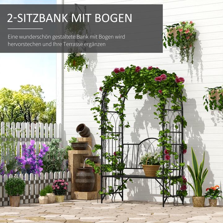 Actual product image Outsunny Bench with rose arch