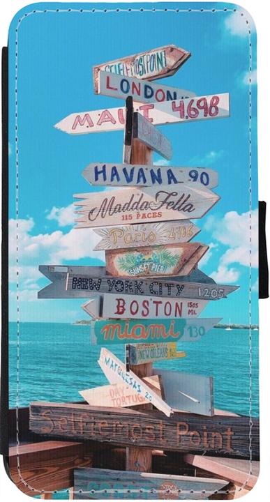Produktbild PhoneLook Hülle Wallet schwarz Cool Cities Directions (Apple iPhone 13)