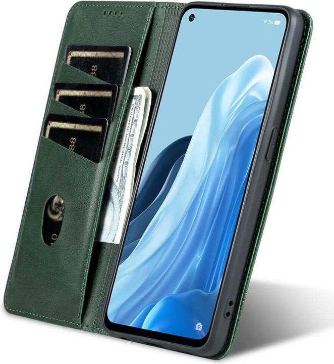 Produktbild Cover-Discount OPPO Reno8 Lite - Stand Flip Case Hülle grün (Oppo Reno8 Lite)