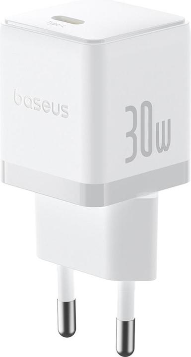 Baseus - Wall Charger Palm (P10111605213-00) - Fast Charger, Type-C, PD 30W, 5V/3A- Moon White (30 W)