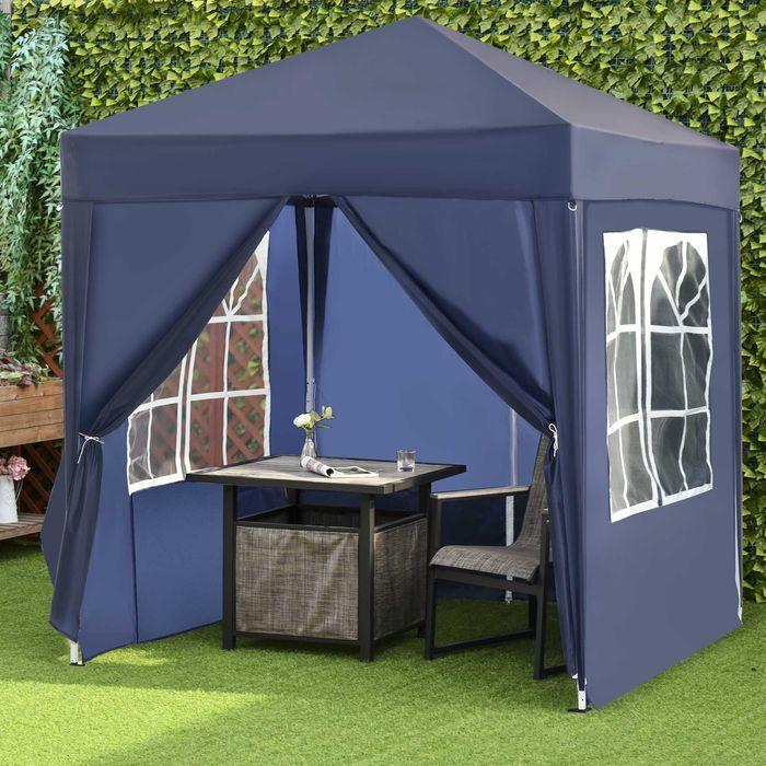 Produktbild Swisshandel24 Faltpavillon 2x2m 4 Seitenwände mit Fenster Tür mit Reissverschlus inkl. Heringe Abspannseile Metall (200 cm, 200 cm)
