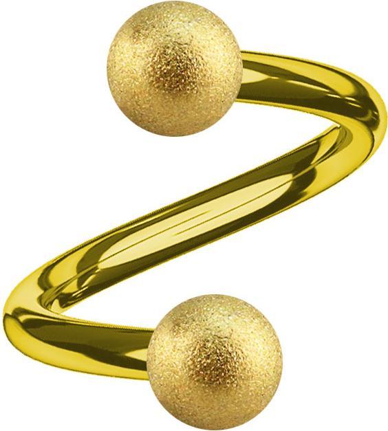 Image du produit Star Piercing Micro Spirale dorée avec deux boules mouchetées (Acier chirurgical 316L)