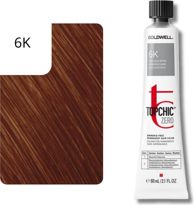 Actual product image Goldwell Topchic Zero Permanent Hair Colour (6K - Dark copper blonde)