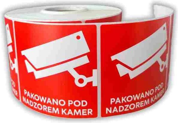 Produktbild Bestpak BSTech Selbstklebeetikett „Verpackt unter Kameraüberwachung“ 80x80 mm 1000 Stk.