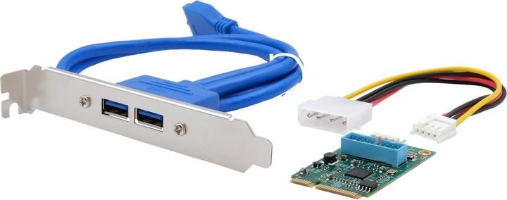 Actual product image Exsys Mini PCI-E card 2x USB 3.2 Gen 1