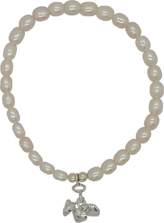 Actual product image Leyda Beaded bracelet with silver heart & snails (19 cm, Coloured stone, Silver 925)