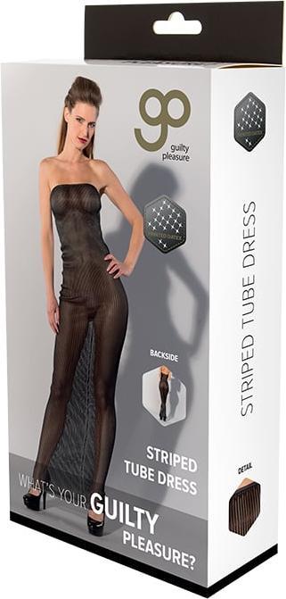 Actual product image Guilty Pleasure Gp Printed Datex Striped Tube Dress L (L)