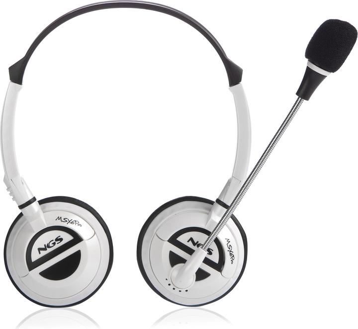 Actual product image NGS MSX6 Pro Headphones Wired Headband Calls/Music White (Cable)