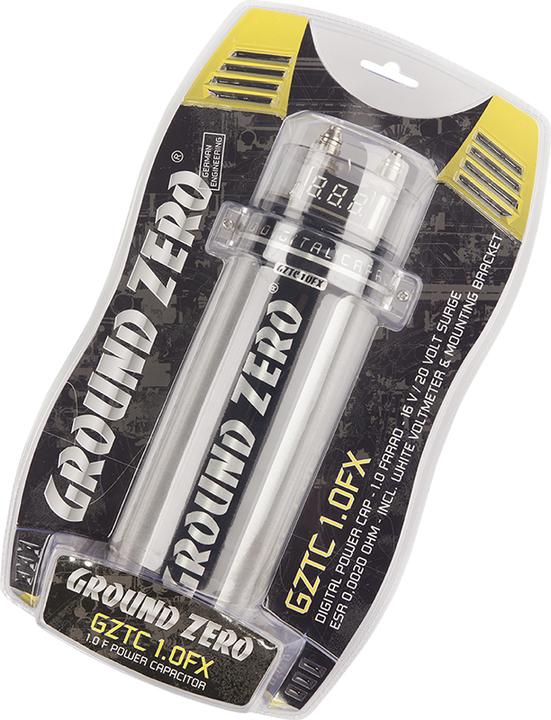 Produktbild Ground Zero GZTC 1.0FX Kondensator 1 Farrad Blaue Beleuchtung