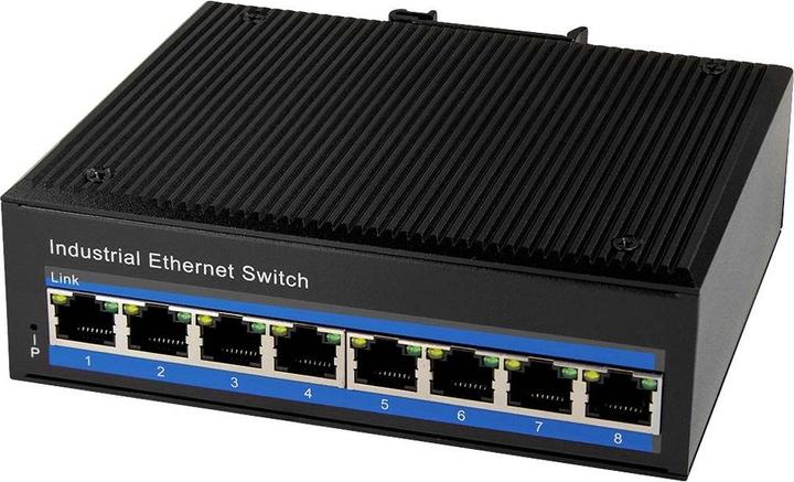 Actual product image LogiLink NS203 Industrial Gigabit Ethernet Switch 8-Port 10/100/1000 Mbps DIN Rail Mounting (8 Ports)