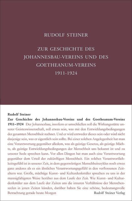 Image du produit L'histoire de l'association Johannesbau et de l'association du Goetheanum 1911-1924 (Allemand, Rudolf Steiner, 2019)