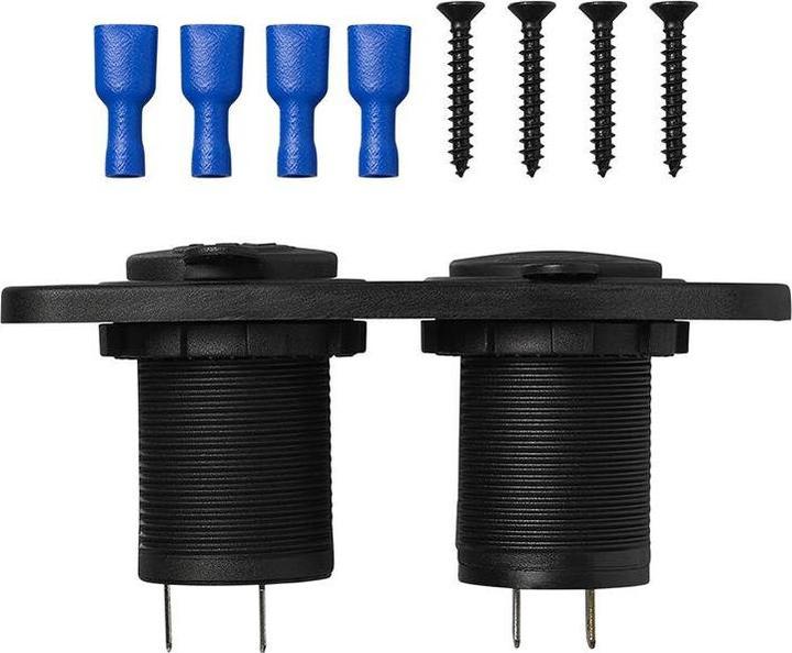 Produktbild ProPlus Einbau Kit: Steckdose DIN + USB Doppel-steckdose 2x2100mA im Blister