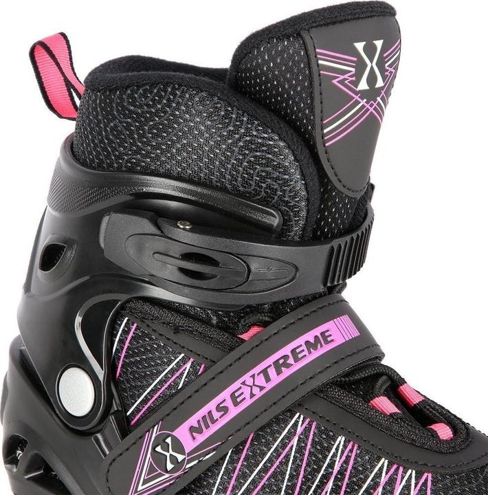 Produktbild Nils Rollschuhe/Hockeyskates Extreme NH11912 schwarz-pink - PU70 mm/82A (S 31-34) (31)