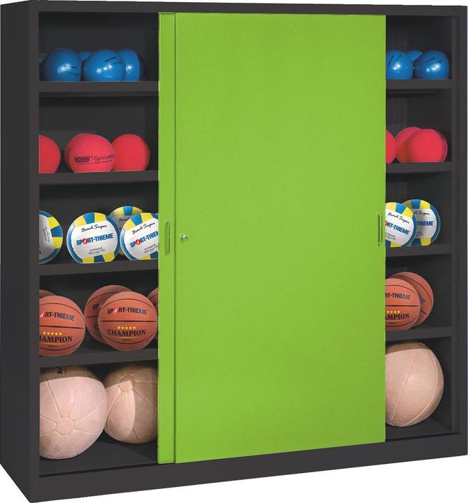 Image du produit C+P Armoire pour balles (hxlxp : 195x160x50 cm, avec portes coulissantes en tôle pleine, type 4)