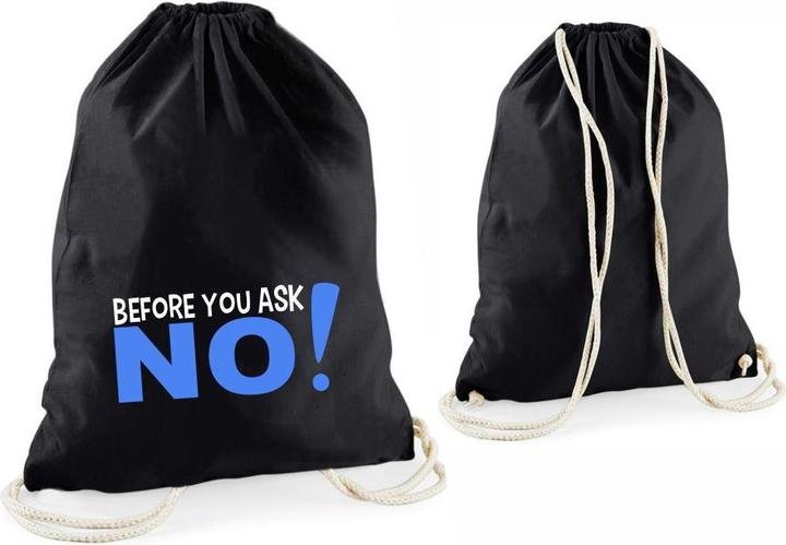 4you Design Statement-Tragebeutel Before you ask NO! schwarz