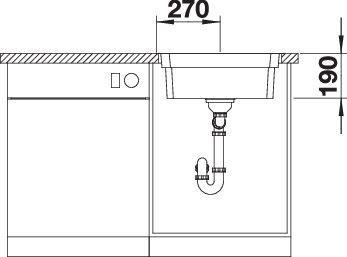 Actual product image Blanco Etagon 500-IF/A (Top-mounted sink, 50 cm, 54 cm)