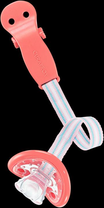Actual product image Curaprox Baby dummy holder coral (1 x, from birth)