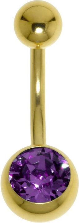 Produktbild Bijouteria Bauchpiercing (PVD Beschichtung (goldfarben), Premium Kristall, Chirurgenstahl 316L)