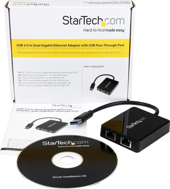 Produktbild StarTech USB 3.0 Dual Port Gigabit Nic (USB, RJ45 Gigabit Ethernet (2x))
