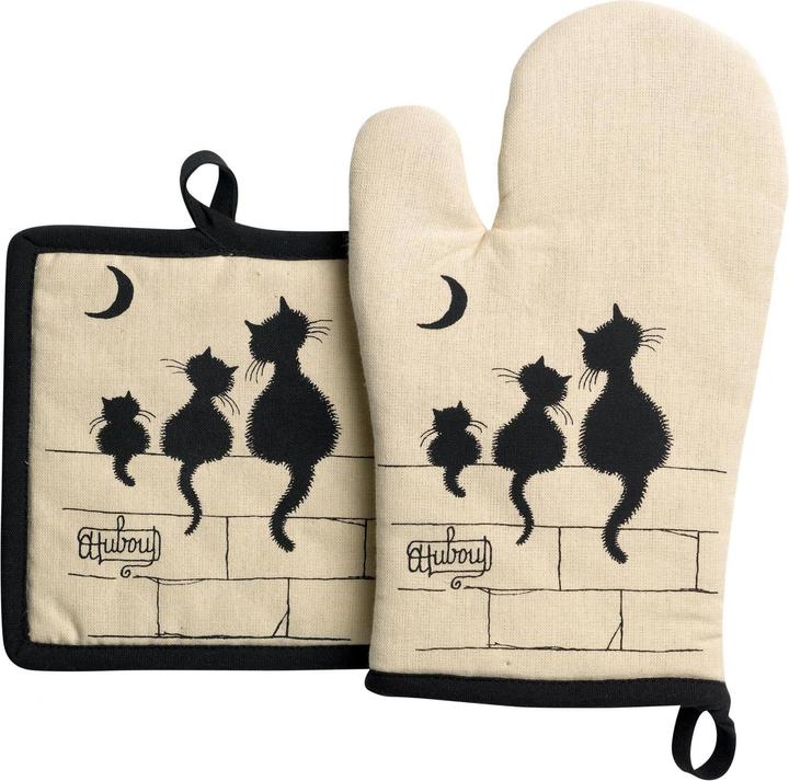 Winkler set gant/manique - 3 chats dubout (Cover 100% cotton Filling 100% cotton filling)