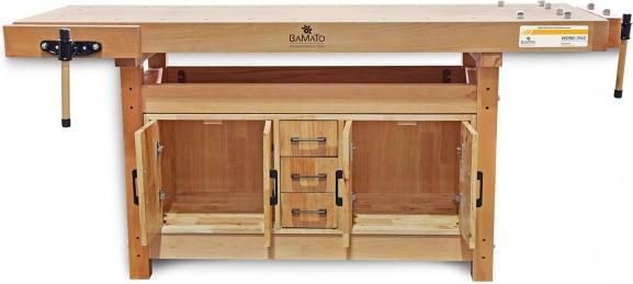 Image du produit Markmüller BAMATO - Hobelbank WORK-1945 m. Einbauschrank, Massivholz (194.50 cm, 194.50 cm)
