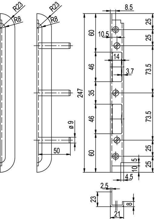 Actual product image Glutz Grooved striking plates B-1151 (Striking plate)