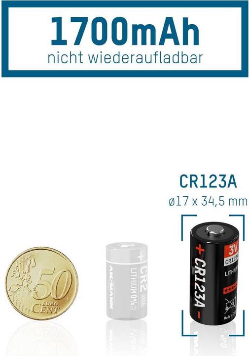Produktbild Ansmann Fotobatterie CR-123A Lithium C (6 Stk., CR123A, 1375 mAh)
