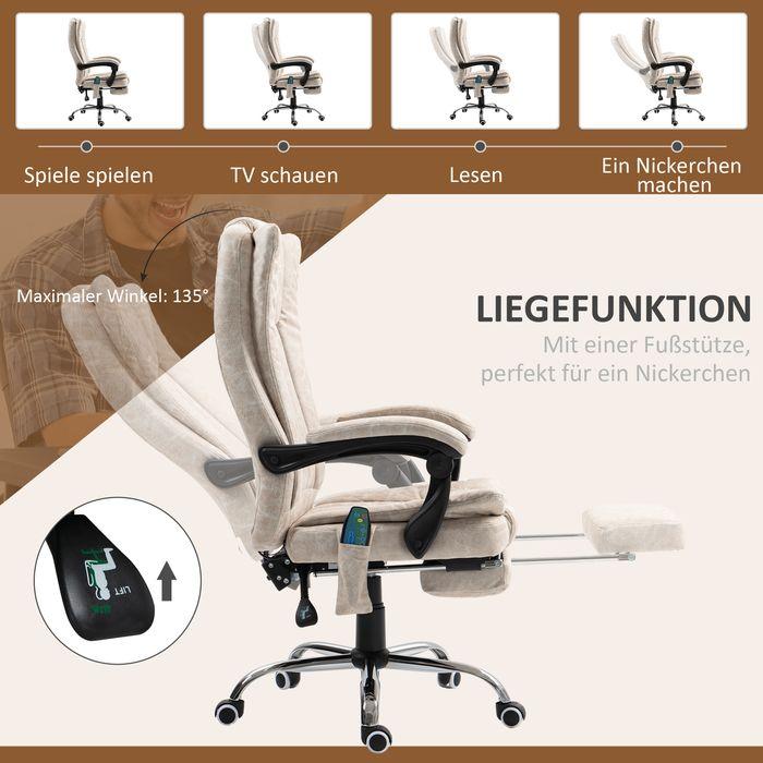 Immagine prodotto Swisshandel24 Bürostuhl mit Vibrationsmassage, Ergonomischer Schreibtischstuhl, Liegefunktion