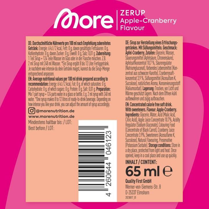 Immagine prodotto More Nutrition Zerup (Apple, Mirtillo rosso, 1 pz., 65 g)