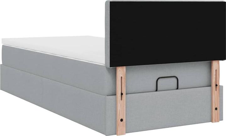 Immagine prodotto VidaXL Ottomana con materasso in tessuto grigio chiaro 100x200 cm (100 x 200 cm)