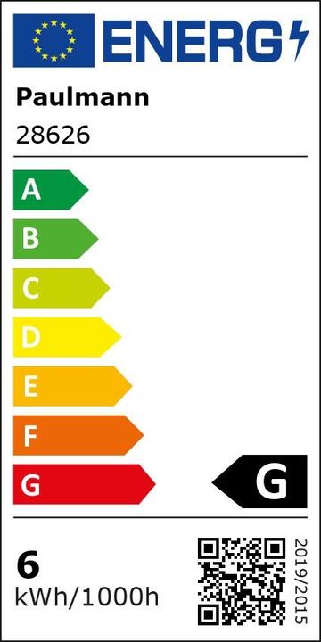 Etichetta energetica Paulmann Globo (E27, 6 W, 470 lm, 1 x, G)