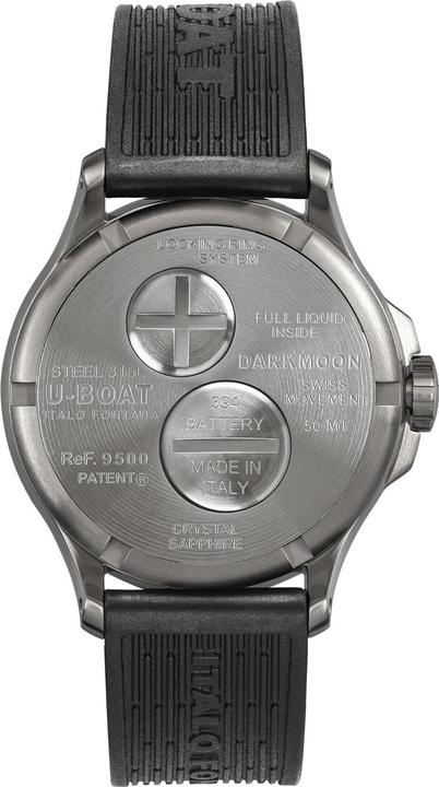 Image du produit U-Boat 9500 Darkmoon Red SS Soleil Mens Watch 40mm 5ATM (Montre analogique, 40 mm)