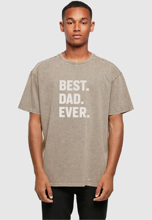 Produktbild Merchcode Fathers Day - Best Dad Ever Acid Washed Heavy Oversized Tee - 112789 (4XL)